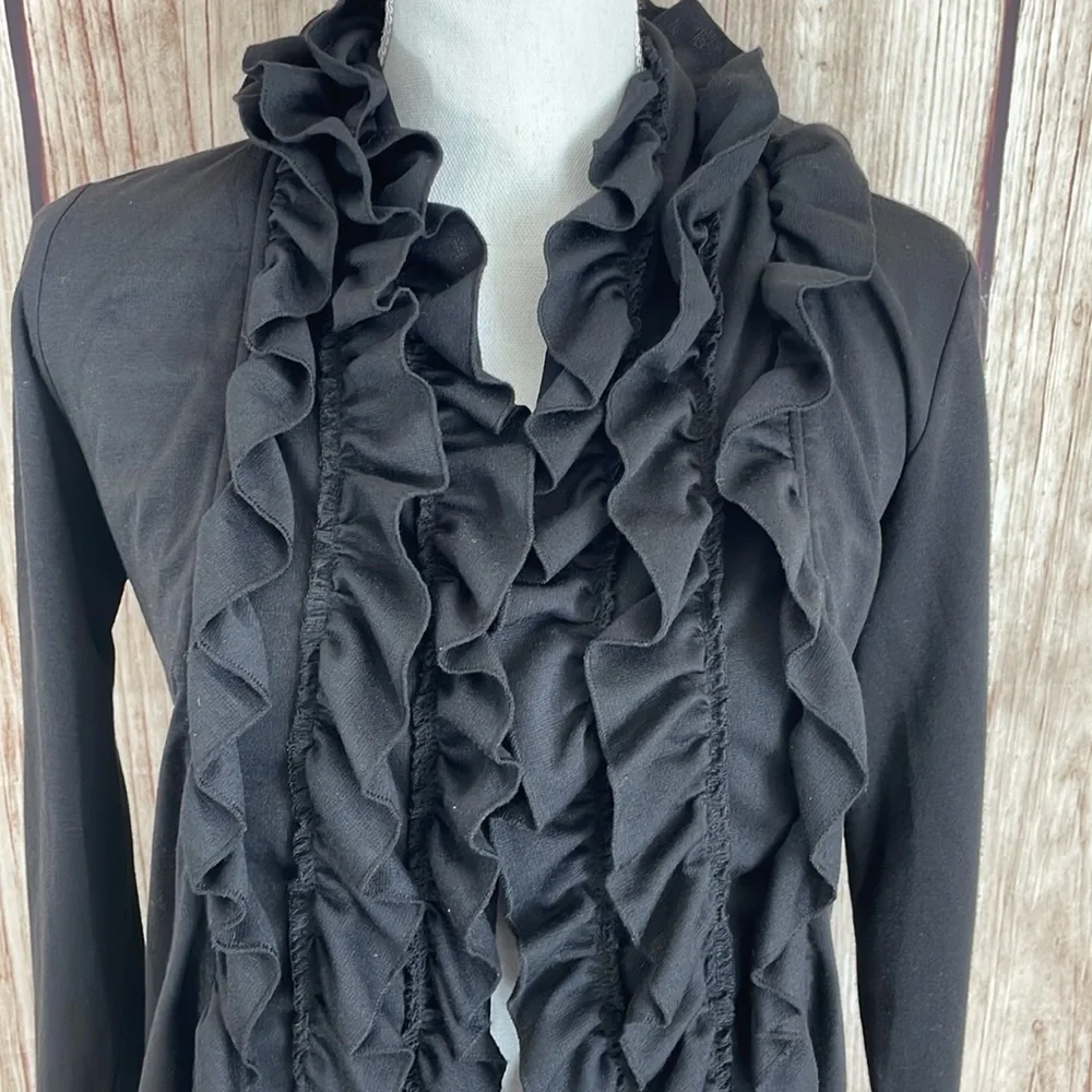 Fever Ruffle Open Front Cardigan Small - Picture 2 of 9